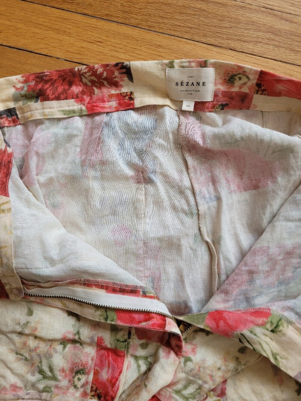 Sézane Alberello Shorts – Magda Floral Patchwork Linen – EU 44 / US 12 - Picture 3 of 11